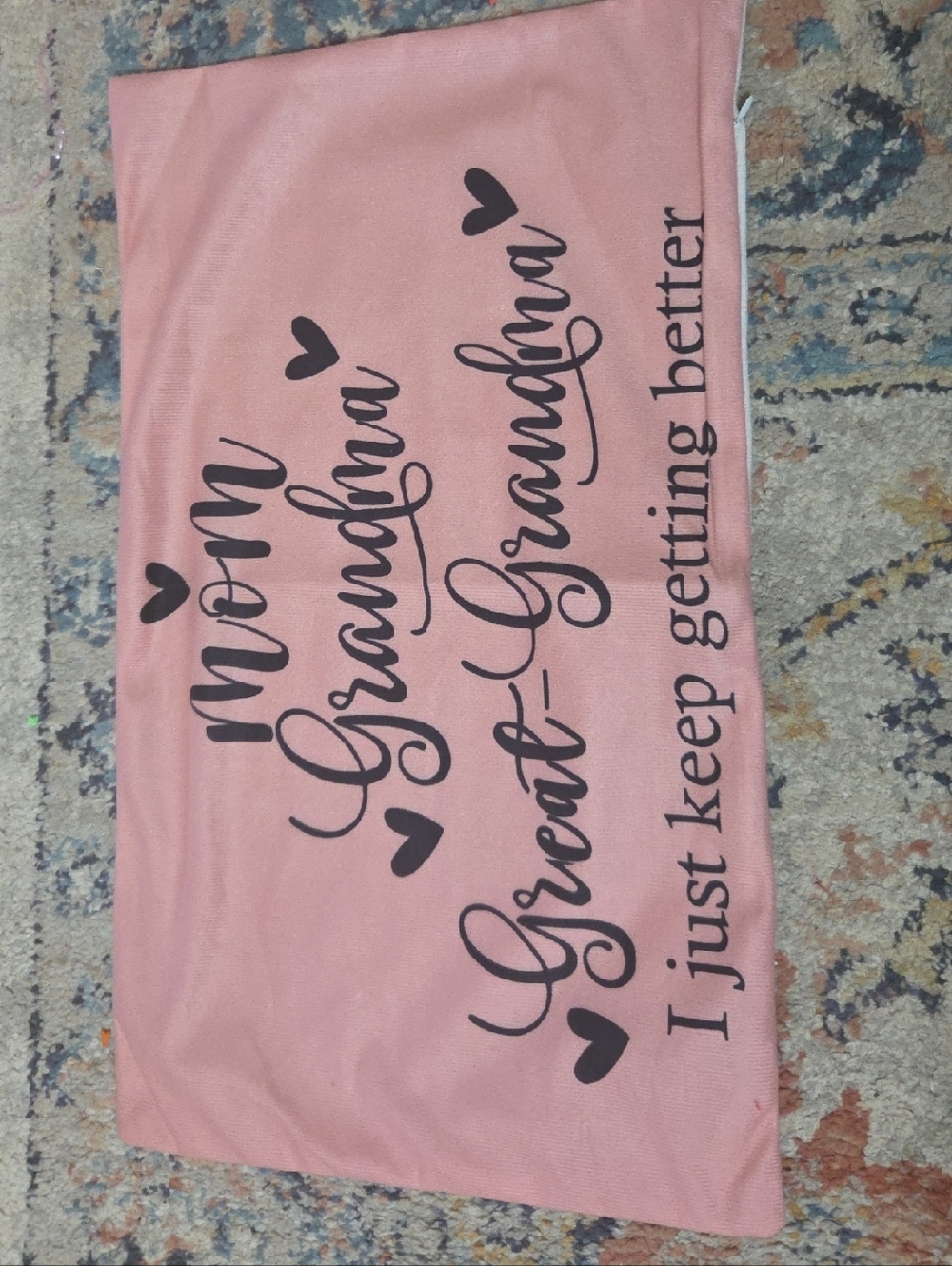 Pink 12x19 Pillow Cover - Mom Grandma Great-Grandma